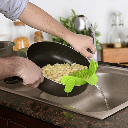 Universal Silicone Clip-on Pan Pot Strainer Anti-spill Pasta Pot