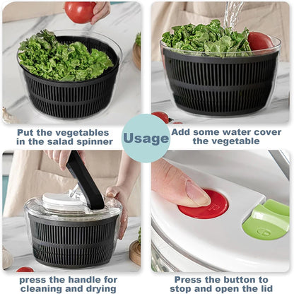 3L Salad Spinner Large Salad Bowl With Lid