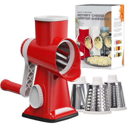 3 in 1 Rotary Cheese Grater Versatile Manual Vegetable Slicer