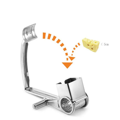 3 Drums Set Rotary Cheese Grater Stainless Steel Cheese Slicer
