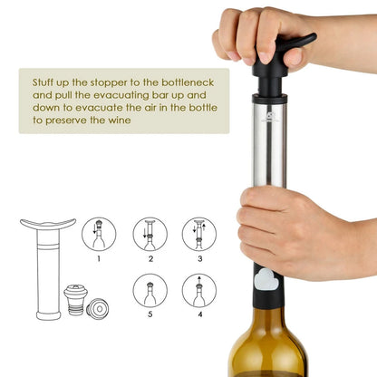 Pumping Wine Stopper Stainless Steel Wine Saver