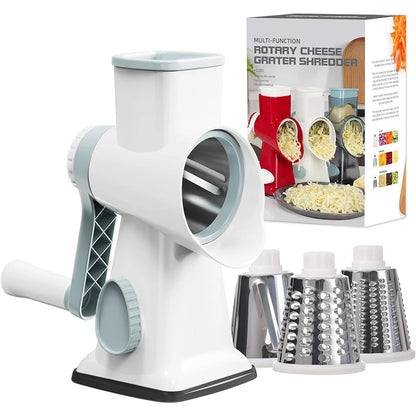 3 in 1 Rotary Cheese Grater Versatile Manual Vegetable Slicer