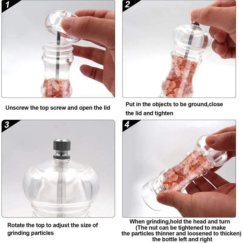 Clear Arcylic Salt Pepper Grinder Mill