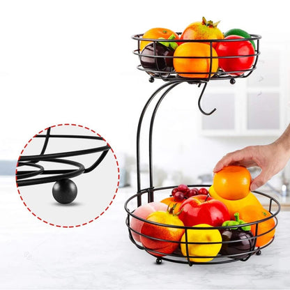 Tier Countertop Fruit Basket Bowl with Banana Hanger