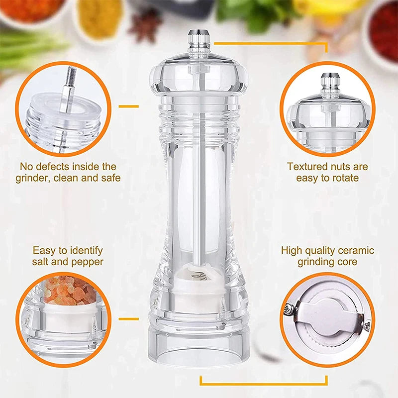 Clear Arcylic Salt Pepper Grinder Mill